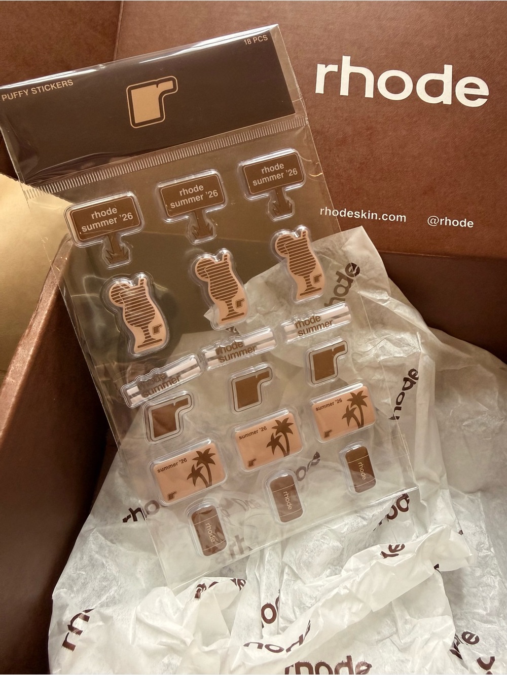 RHODE Beige and Brown Puffy Sticker Sheet